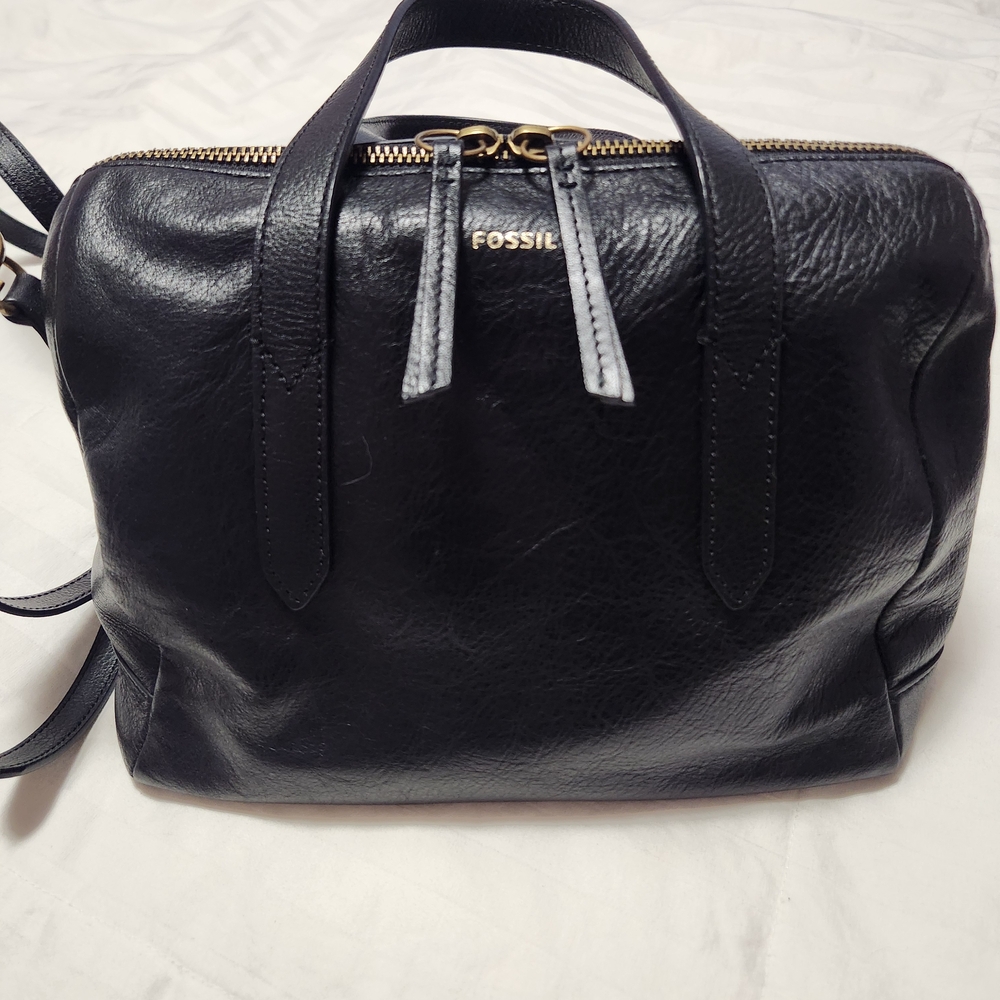 Fossil Sydney Satchel Black Leather Women's Bag